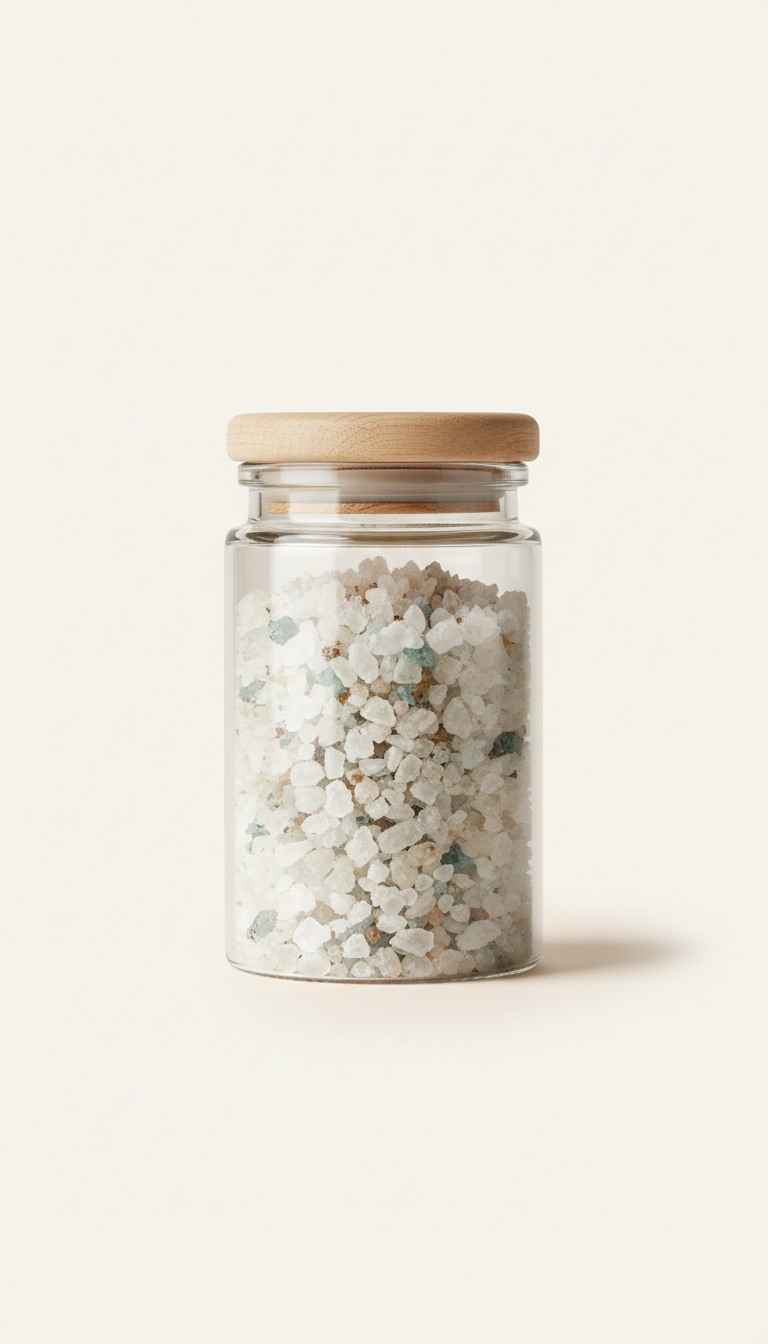 Handcrafted French Sea Salt Minimal Glass Jar